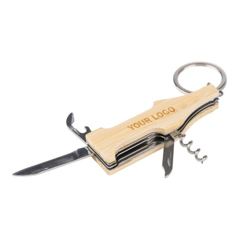 Bamboo multitool keychain Inaya Brun | Inget reklamtryck