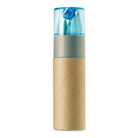 ABS and cardboard tube with pencils Libbie Ljusblå | Inget reklamtryck | Inte tillgängligt | Inte tillgängligt