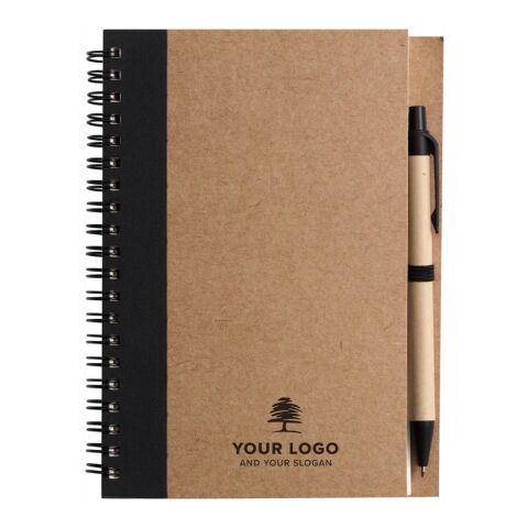 Wire bound notebook with ballpen. Stella Ljusblå