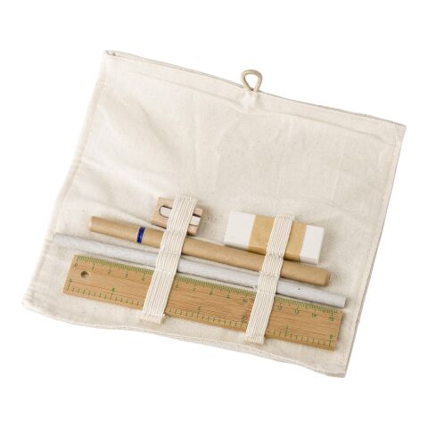 Skrivset med bomullsfodral beige | Inget reklamtryck | Inte tillgängligt | Inte tillgängligt