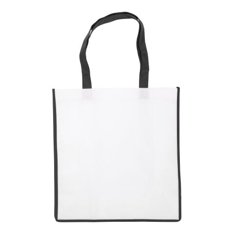 Kasse av non-woven med färgad bälg Svart | Inget reklamtryck | Inte tillgängligt | Inte tillgängligt