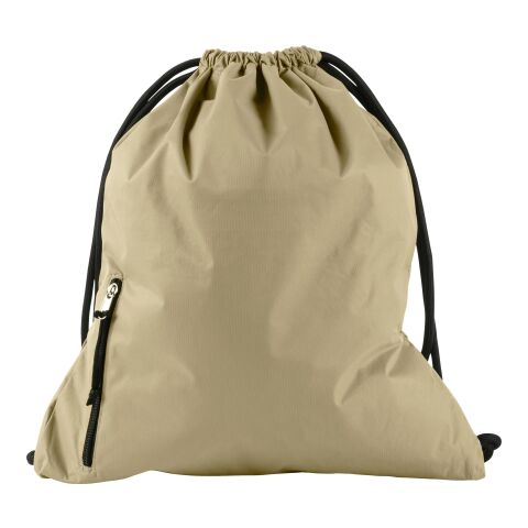 Ryggsäck i pongee (190T) med dragsko beige