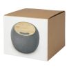 Ecofiber Bluetooth®-högtalare och trådlös laddningsplatta i bambu/RPET Standard | Natur-Grå | Inget reklamtryck | Inte tillgängligt | Inte tillgängligt