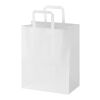 Kraft papperspåse 80 g/m2 med platta handtag – 25 x 15 x 32 cm Vit | Inget reklamtryck | Inte tillgängligt | Inte tillgängligt