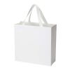 Smartfold 230 g/m² papperspåse med satinhandtag och glansig laminering – 31 x 12 x 31 cm vit