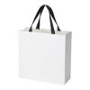 Smartfold 230 g/m² papperspåse med satinhandtag och glansig laminering – 31 x 12 x 31 cm Svart