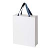 Smartfold 230 g/m² papperspåse med satinhandtag och glansig laminering – 31 x 12 x 39 cm Blå