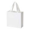 Smartfold 230 g/m² papperspåse med satinhandtag och matt laminering – 24 x 10 x 24 cm vit