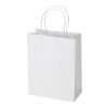 Papperspåse i kraftpapper 120 g/m² med tvinnade handtag – 18 x 9 x 23 cm vit