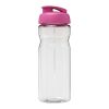 H2O Base® 650 ml sportflaska med uppfällbart lock Transparent-Rosa | Inget reklamtryck | Inte tillgängligt | Inte tillgängligt