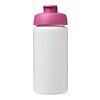 Baseline® Plus grip 500 ml sportflaska med uppfällbart lock Vit-Rosa | Inget reklamtryck | Inte tillgängligt | Inte tillgängligt