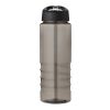 H2O Active® Eco Treble 750 ml sportflaska med piplock Heather Charcoal-Svart | 1-färgat Skärmtryck | runt | 210 mm x 75 mm