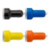 Biladapter i plast med två USB-uttag Orange | Inget reklamtryck | Inte tillgängligt | Inte tillgängligt