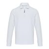 Zeus långärmad unisex piké med halv dragkedja Vit | 3XS | Inget reklamtryck | Inte tillgängligt | Inte tillgängligt | Inte tillgängligt
