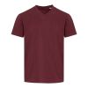 Balfour 200 g/m² kortärmad v-ringad unisex-T-shirt av ekologiskt OCS-material Djup vinröd | 3XS