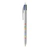 BIC® 4 Colours kulpenna Vit | 1-färgat Skärmtryck | Pennkropp-höger klips | 30.00 mm x 43.00 mm