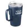 Recycled stainless steel double-walled travel mug (450 ml) Calo Grön | Inget reklamtryck | Inte tillgängligt | Inte tillgängligt