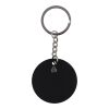 Recycled stainless steel round keychain Risa Svart | Inget reklamtryck