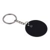 Recycled stainless steel round keychain Risa Svart | Inget reklamtryck | Inte tillgängligt | Inte tillgängligt