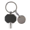 Recycled zinc alloy radiator bleed keychain Mara Svart | Inget reklamtryck