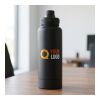 Stainless steel double-walled drinking bottle 1000 ml Nathaniel Svart | Inget reklamtryck | Inte tillgängligt | Inte tillgängligt