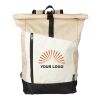rPET (600D) roll-top backpack Marlene beige