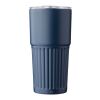 Recycled stainless steel double-walled drinking mug (500 ml) Kael Blå