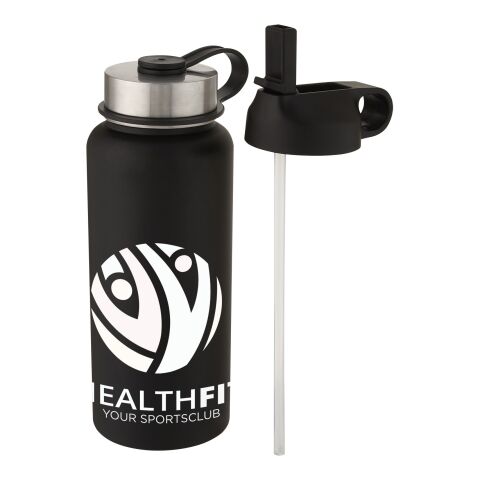 Supra 1 l vakuumisolerad sportflaska i koppar med två lock Standard | svart | Inget reklamtryck | Inte tillgängligt | Inte tillgängligt