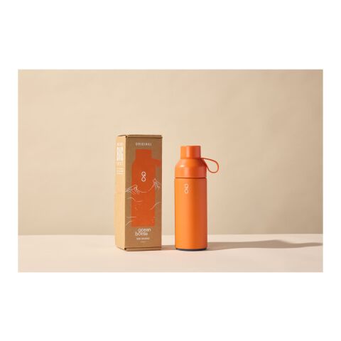 Ocean Bottle 500 ml vakuumisolerad vattenflaska Standard | Sun Orange | Gravyr | runt | 50 mm x 130 mm