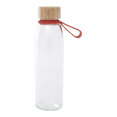 Porto 500 ml vattenflaska av glas med silikonhandtag och bambulock  Brick