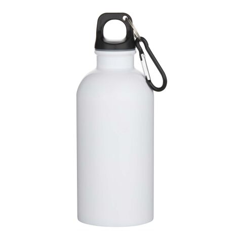 Oregon 400 ml vattenflaska för sublimering i återvunnet RCS-certifierat rostfritt stål med enkelvägg och karbinhake vit | Inget reklamtryck | Inte tillgängligt | Inte tillgängligt