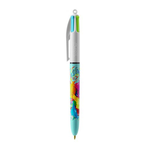 BIC® 4 Colours Fashion kulpenna vit-White/light blue(2) | Inget reklamtryck | Inte tillgängligt | Inte tillgängligt