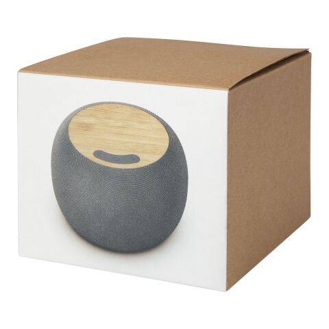 Ecofiber Bluetooth®-högtalare och trådlös laddningsplatta i bambu/RPET Standard | Natur-Grå | Inget reklamtryck | Inte tillgängligt | Inte tillgängligt