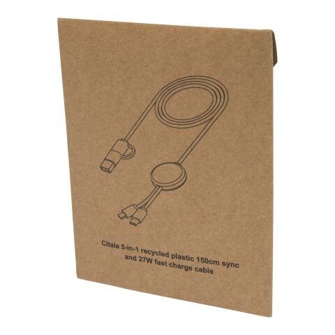 Citala 5-i-1 150 cm datasynkroniserings- och 27 W snabbladdningskabel av återvunnen plast Standard | Vit | Inget reklamtryck | Inte tillgängligt | Inte tillgängligt