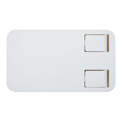 Alfirk hopfällbart telefonställ för skrivbord av återvunnen plast med detaljer i bambu Standard | Vit | Inget reklamtryck | Inte tillgängligt | Inte tillgängligt