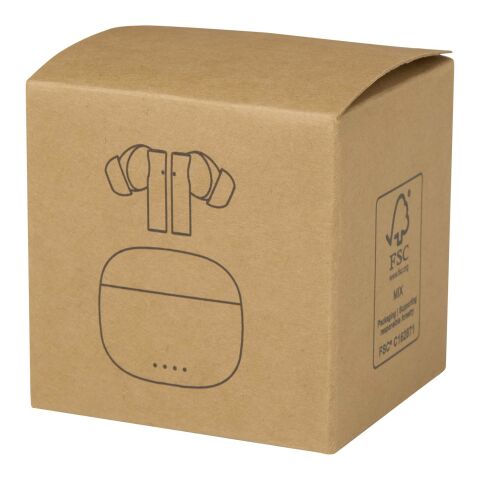 Alterf True Wireless Bluetooth®-öronsnäckor av återvunnen plast med öronproppar av silikon Standard | Vit | Inget reklamtryck | Inte tillgängligt | Inte tillgängligt