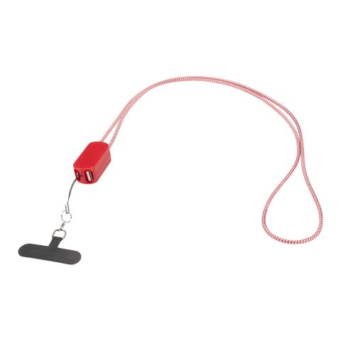 Anser logoband för smartphone av återvunnen plast med inbyggd 5-i-1-kabel på 27 W Röd