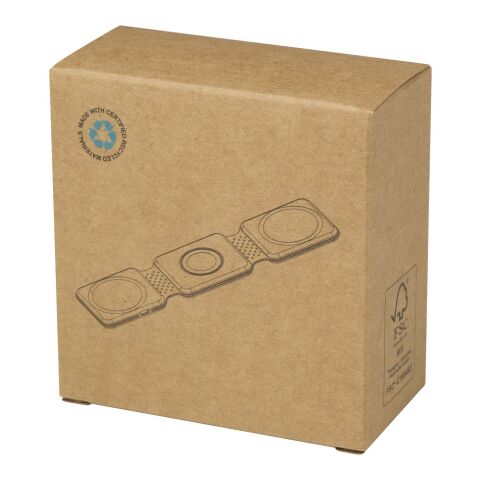 Armus 3-i-1 vikbar trådlös laddare på 15 W av återvunnen plast Standard | Vit | Inget reklamtryck | Inte tillgängligt | Inte tillgängligt