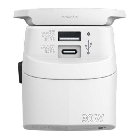 SKROSS® PRO Light USB AC30PD världsadapter vit