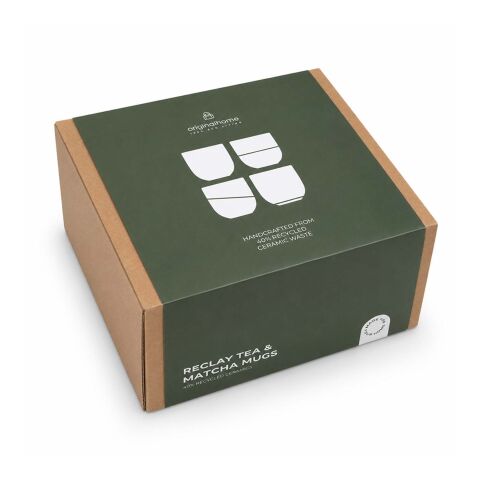 Originalhome Reclay 350 ml set med muggar för te och matcha  vit