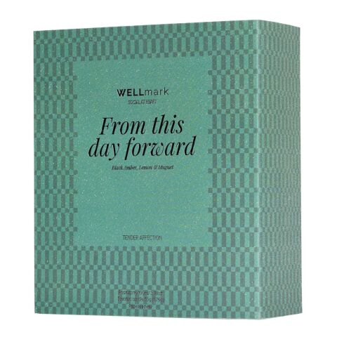 Wellmark gåvoset med 100 ml rumsdoft och 70 ml Tender Affection-ljus Green flash