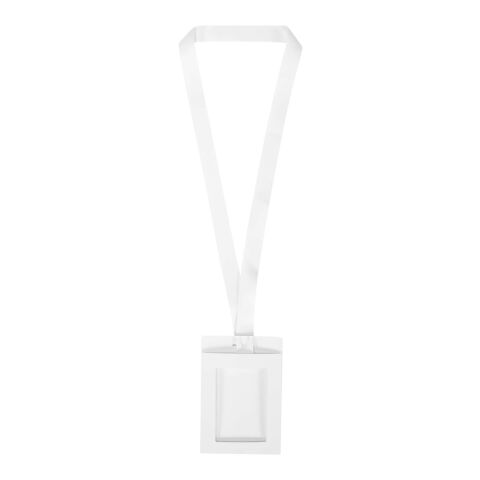 Kord RPET-logoband med pappersbricka  vit | 20mm