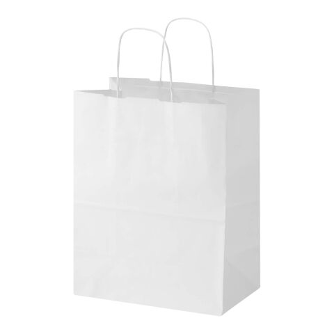 Kraft papperspåse 80–90 g/m2 med tvinnade handtag– 25 x 15 x 32 cm Vit | Inget reklamtryck | Inte tillgängligt | Inte tillgängligt