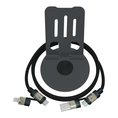 SCX.design O34 360° telefonställ med en 4-i-1 240 W laddningssladd  Gun Metal CT | Inget reklamtryck | Inte tillgängligt | Inte tillgängligt