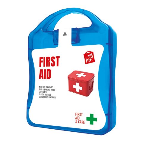 MyKit First Aid Transparent blå | 1-färgat Digitalt Klistermärke | front | 90 mm x 127 mm