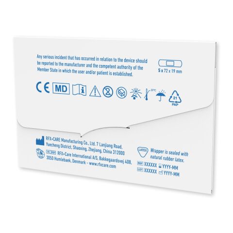 5 stycken plåster i kraftpapperkuvert med fullfärgstryck vit | Inget reklamtryck | Inte tillgängligt | Inte tillgängligt