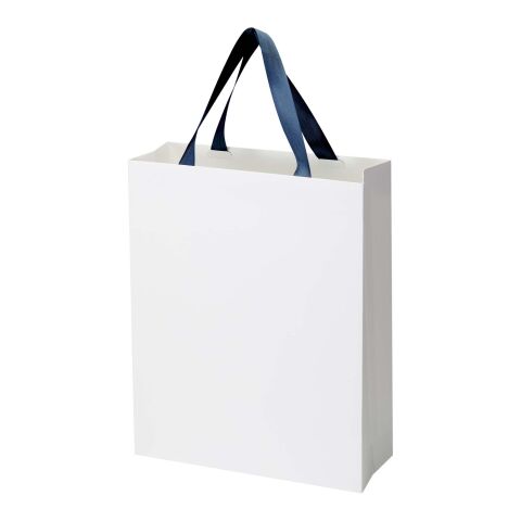 Smartfold 230 g/m² papperspåse med satinhandtag och glansig laminering – 31 x 12 x 39 cm Blå