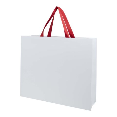 Smartfold 230 g/m² papperspåse med satinhandtag och matt laminering – 42 x 12 x 35 cm Röd