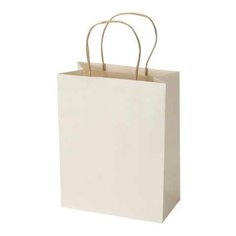 Papperspåse 150 g/m² av jordbruksavfall med tvinnade handtag – 18 x 9 x 23 cm Elfenbensvit