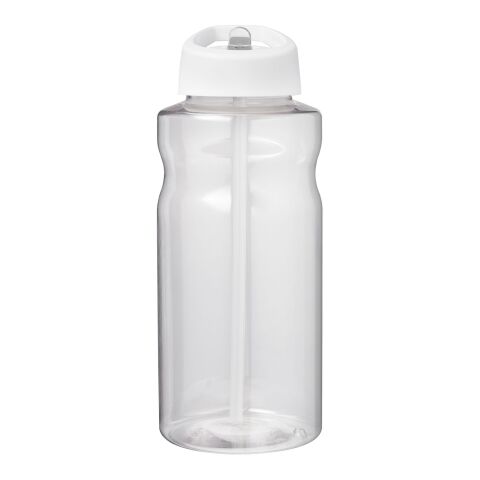 H2O Active® Big Base 1-liters sportflaska med piplock vit | 1-färgat Skärmtryck | runt | 255 mm x 75 mm